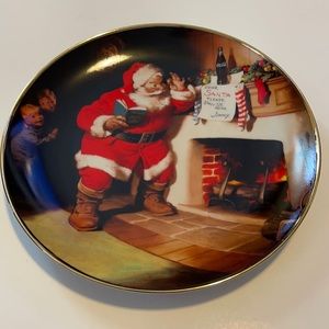 Coca Cola Santa Decorative Christmas Plate 1993